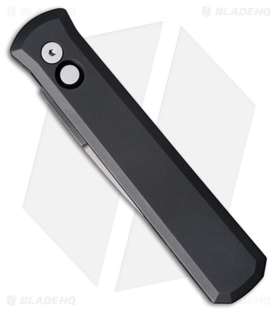 Pro-Tech Godfather Automatic Knife Black Aluminum (4" Smokey Grey)