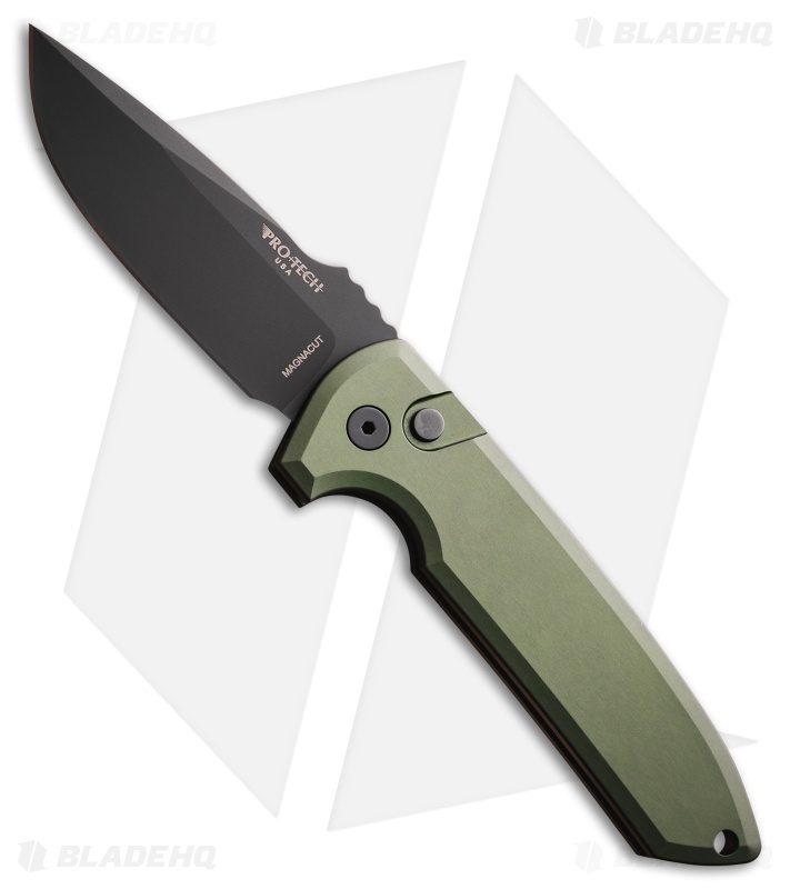 Pro-Tech Rockeye Automatic Knife Solid Green Aluminum (3.625" DLC)
