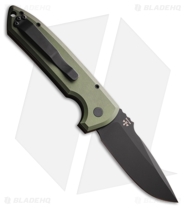 Pro-Tech Rockeye Automatic Knife Solid Green Aluminum (3.625" DLC)