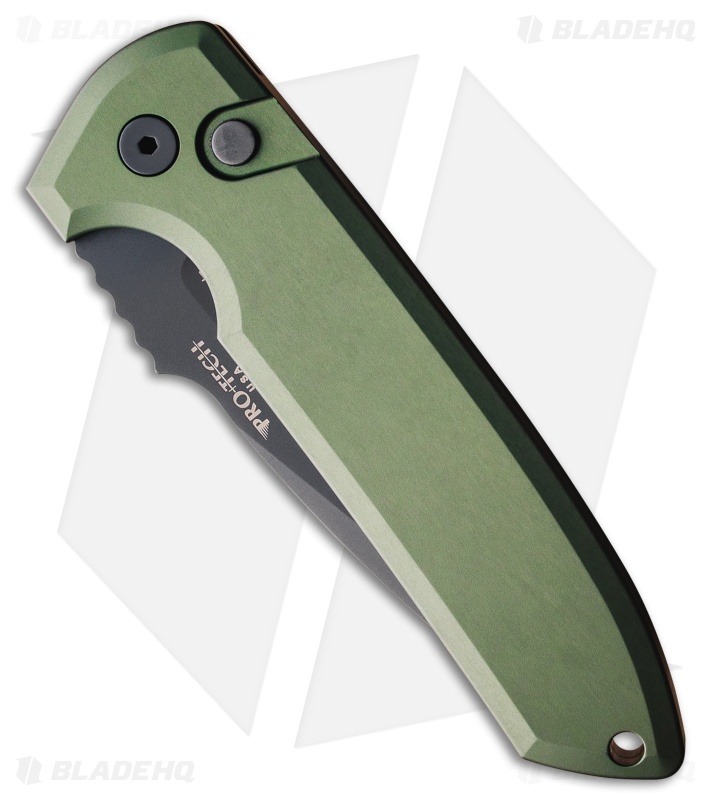 Pro-Tech Rockeye Automatic Knife Solid Green Aluminum (3.625" DLC)