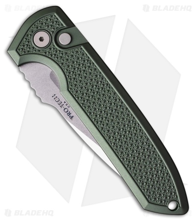 Pro-Tech Les George Rockeye Automatic Knife Carbide Green Al (3.4" SW MagnaCut)