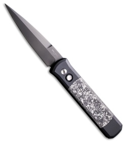 Pro-Tech Godfather Automatic Knife TechnoCarbo Black CF (4" DLC)
