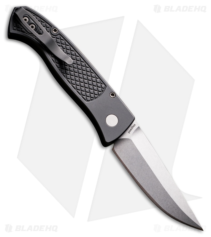 Pro-Tech Brend Automatic Knife Black Diamond Textured Aluminum (3.1" SW)