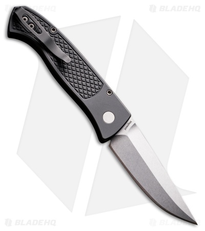 Pro-Tech Brend Automatic Knife Black Diamond Textured Aluminum (3.1" SW)