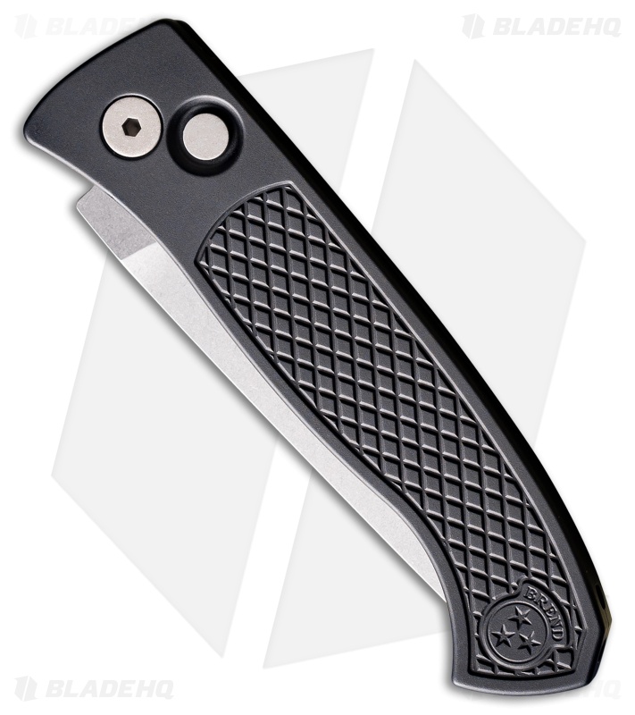 Pro-Tech Brend Automatic Knife Black Diamond Textured Aluminum (3.1" SW)