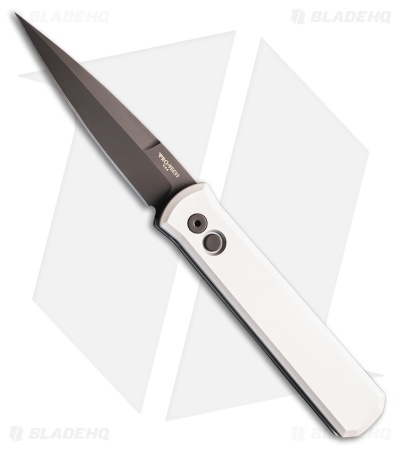 Pro-Tech Godfather Automatic Knife Silver Aluminum (4" Black) 921-Silver
