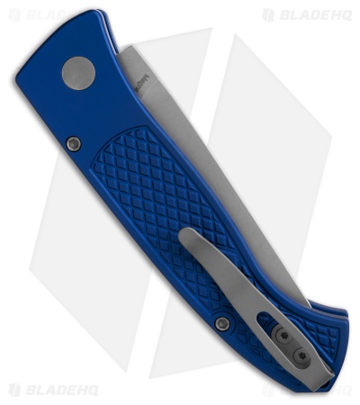 Pro-Tech Brend Automatic Knife Blue Diamond Textured Aluminum (3.1" Stonewash)