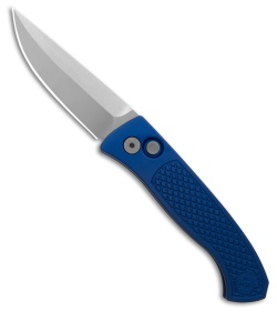 Pro-Tech Brend Automatic Knife Blue Diamond Textured Aluminum (3.1" Stonewash)