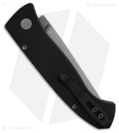 Pro-Tech Brend Automatic Knife Solid Black Aluminum (3.1" Stonewash)