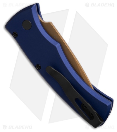 Pro-Tech Duke 2 Automatic Knife Navy Blue Aluminum (2.7" Tan PVD)
