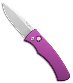 Pro-Tech Duke 2 Automatic Knife Purple Al + White Pearl Button (2.7" Satin)