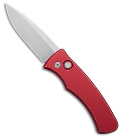 Pro-Tech Duke 2 Automatic Knife Red Battle Worn Aluminum (2.7" Satin MagnaCut)