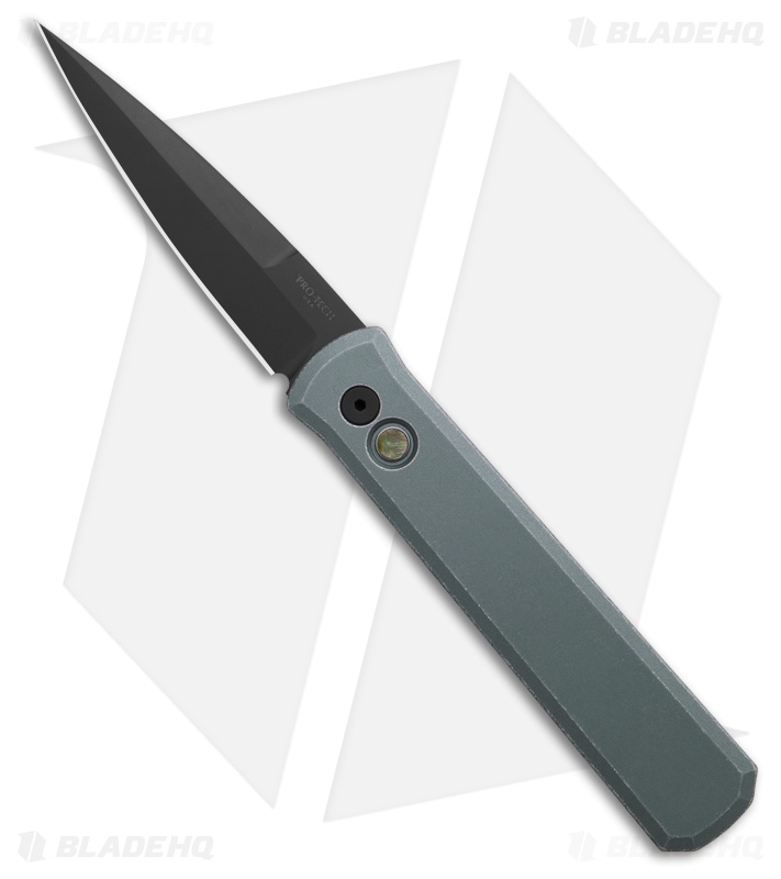 Pro-Tech Godfather Automatic Knife Battleworn Gray Aluminum (4.00" Black)