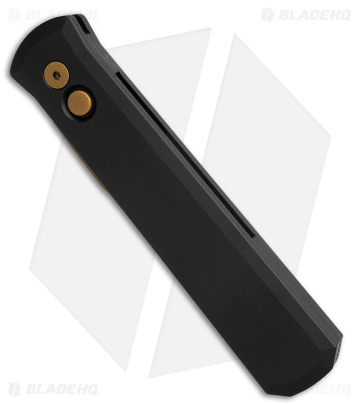 Pro-Tech Godfather Automatic Knife Black Aluminum (4" Tan PVD) 
