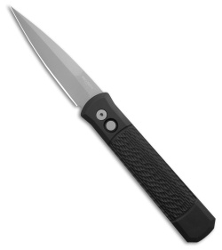 ザ・ゴッドファーザー Pro-Tech Godfather Automatic Knife Black Al Pearl Button Satin