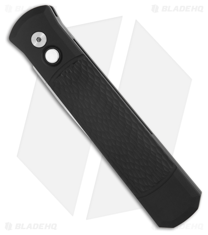 Pro-Tech Godfather Automatic Knife Black Jigged Aluminum (4" Satin)
