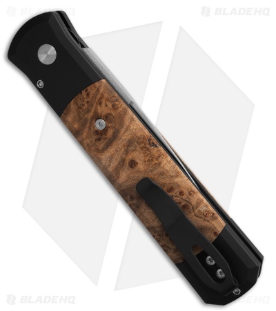Pro-Tech Godfather Automatic Knife Black/Maple Burl (4" Satin) 906