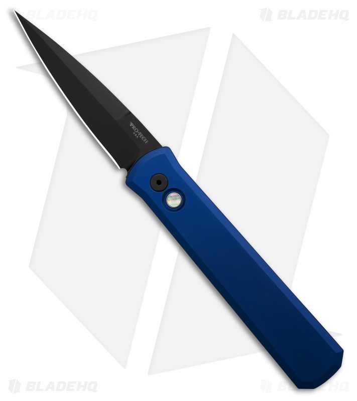 Pro-Tech Godfather Knife Blue w/ Pearl Button black