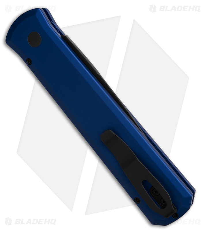 Pro-Tech Godfather Automatic Knife Blue w/ Pearl Button (4" Black)