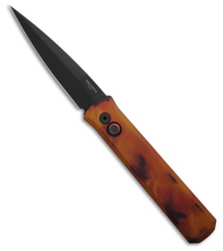 Pro-Tech Godfather Automatic Knife Del Fuego Anodized (4" Black DLC)
