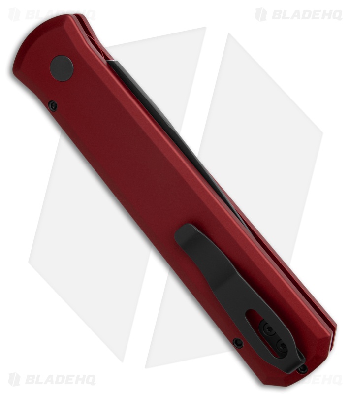 Pro-Tech Godfather Automatic Knife Red w/ Pearl Button (4" Black)