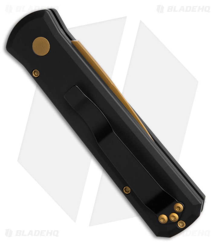 Pro-Tech Godson Automatic Knife Black Aluminum (3.2" Tan PVD) 