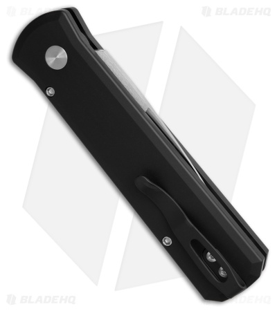 Pro-Tech Godson Automatic Knife Black Aluminum Livewire CF (3.2" Satin) 