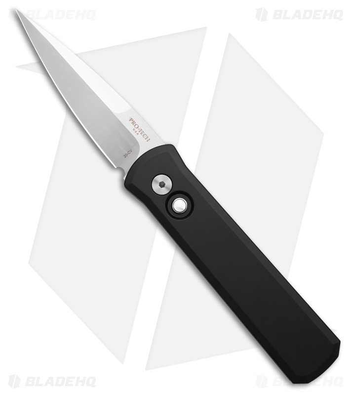 Pro-Tech Godson Automatic Knife Black Aluminum/MOP Button (3.15" Satin) 721