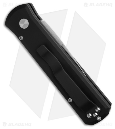 Pro-Tech Godson Automatic Knife Black Aluminum/MOP Button (3.15" Satin) 721