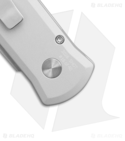 Pro-Tech Godson Automatic Knife Silver Aluminum Pearl Button (3.15" Satin) 