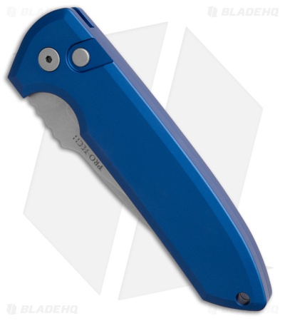 Pro-Tech Les George Rockeye Automatic Knife Blue Aluminum (3.5" Stonewash)
