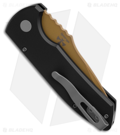 Pro-Tech Les George SBR Automatic Knife Black Knurled Aluminum (2.6" Copper)