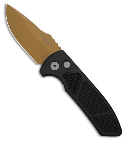 Pro-Tech Les George SBR Automatic Knife Black Knurled Aluminum (2.6" Copper)