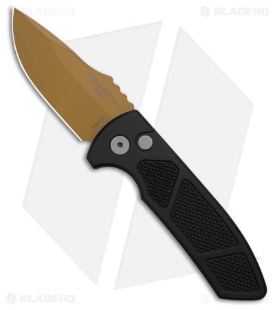 Pro-Tech Les George SBR Automatic Knife Black Knurled Aluminum (2.6" Copper)