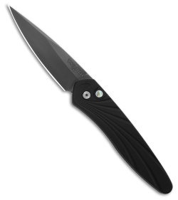 Pro-Tech Newport Automatic Knife 3D Wave Black  Aluminum (3" Smoky Gray) 3437SG