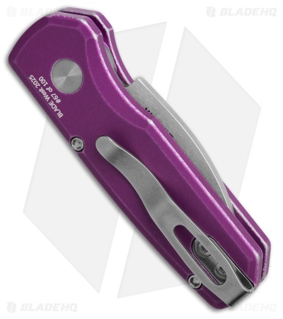 Pro-Tech Runt 5 Wharncliffe Auto Knife Battleworn Smooth Purple Al (1.9" Satin)