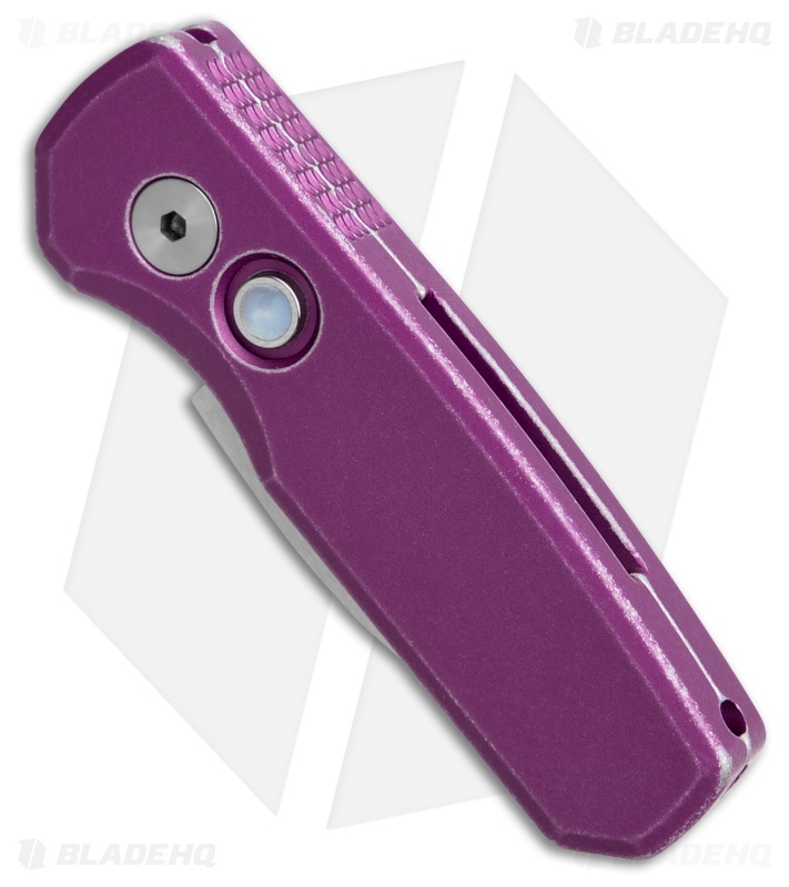 Pro-Tech Runt 5 Wharncliffe Auto Knife Battleworn Smooth Purple Al (1.9" Satin)