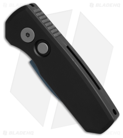 Pro-Tech Runt 5 Wharncliffe Automatic Knife Black Aluminum (1.9" Denim PVD)