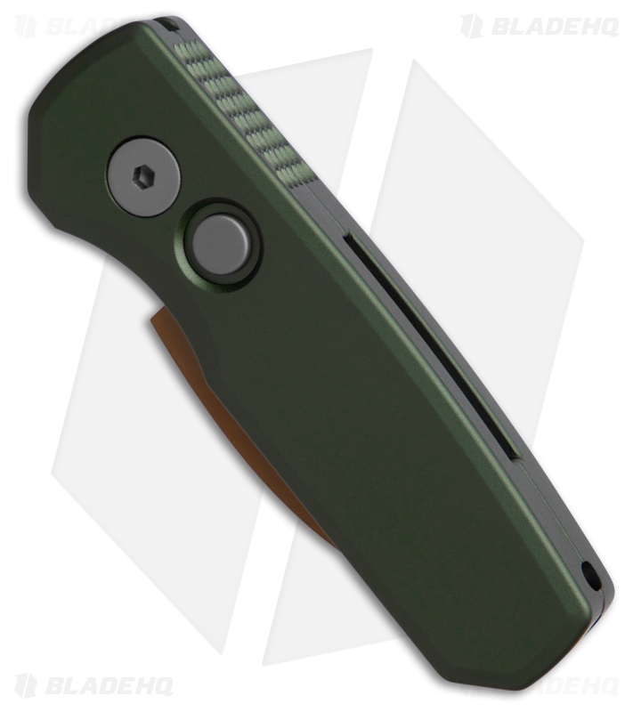 Pro-Tech Runt 5 Wharncliffe Automatic Knife Desert Warrior Green (1.9" Tan PVD)