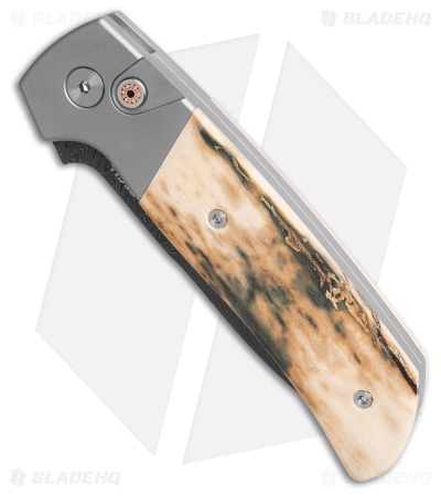 Pro-Tech Terzuola ATCF Automatic Knife Gray Al/ Mastadon Bark (3.5" Damascus)