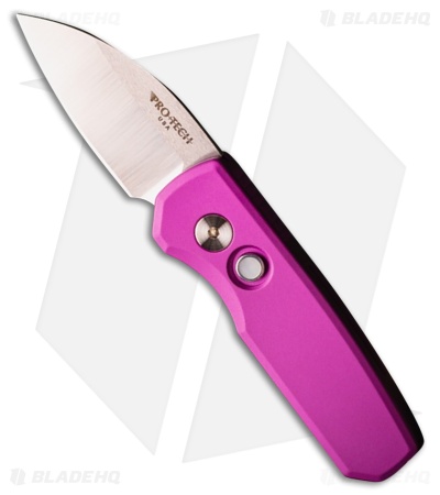 Pro-Tech Runt 5 Wharncliffe Automatic Knife Purple Al (1.9" Satin MagnaCut)