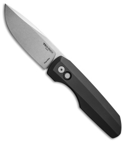 Vero Engineering + Pro-Tech Synapse 2 Automatic Knife Solid Black Al (3.5" SW)
