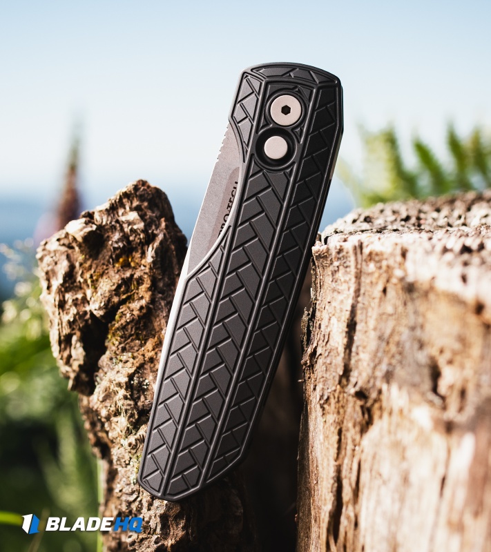 Vero Engineering + Pro-Tech Synapse 2 Auto Knife Herringbone Al (3.5" SW)