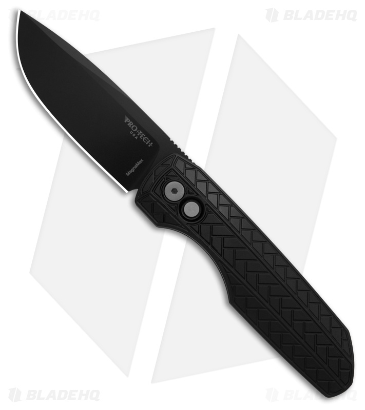 Vero Engineering + Pro-Tech Synapse 2 Auto Knife Black Herringbone Al (3.5" DLC)