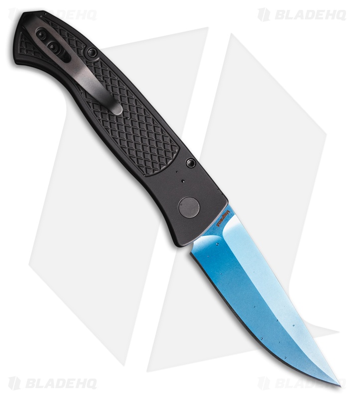Pro-Tech Brend Automatic Knife Black Diamond Texture Aluminum (3.1" Sapphire) 