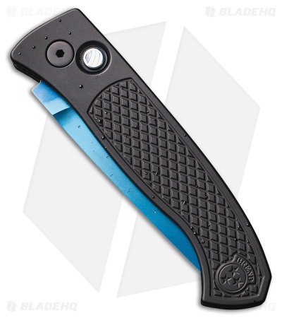 Pro-Tech Brend Automatic Knife Black Diamond Texture Aluminum (3.1" Sapphire) 