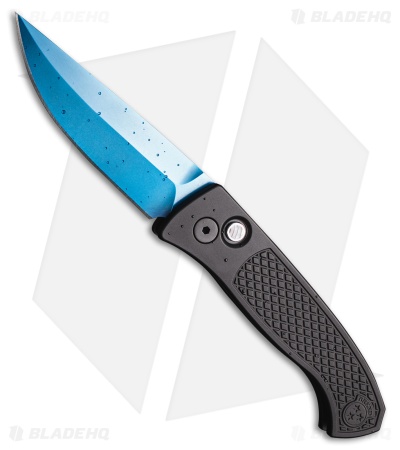 Pro-Tech Brend Automatic Knife Black Diamond Texture Aluminum (3.1" Sapphire) 