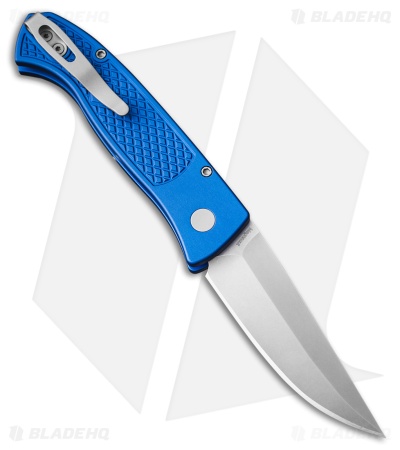 Pro-Tech Brend Automatic Knife Blue Diamond Textured Aluminum (3.1" Stonewash)