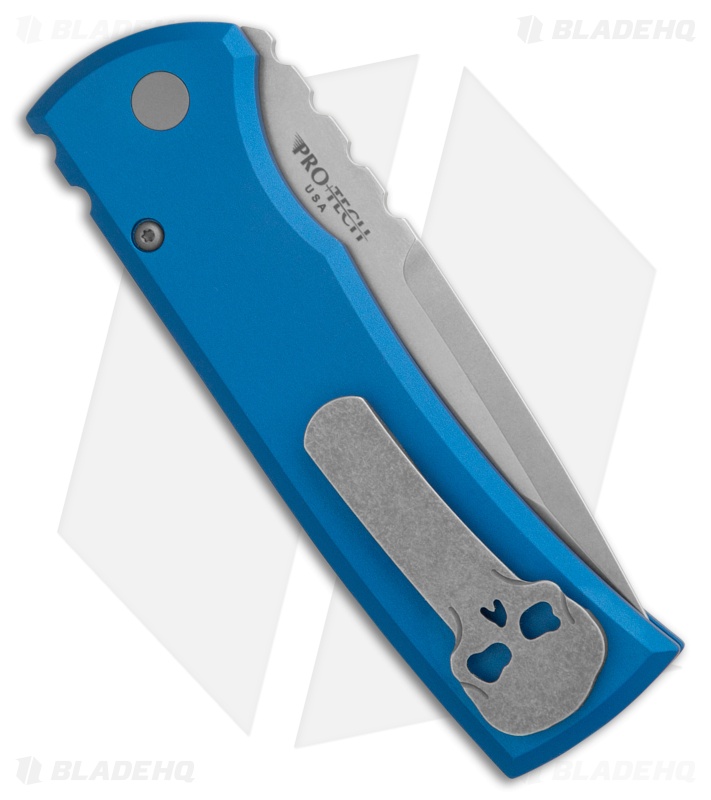 Chaves Knives Redencion Automatic Knife Blue Aluminum (3.4" Stonewash)