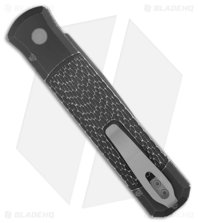 Pro-Tech Godfather Automatic Knife Black Jigged Battle Worn Aluminum (4" Acid)